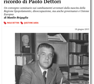 La nuova questione sarda in ricordo di Paolo Dettori